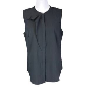 Elizabeth & Clarke Sleeveless Flounce Top with StainTech Black Size 10 NEW